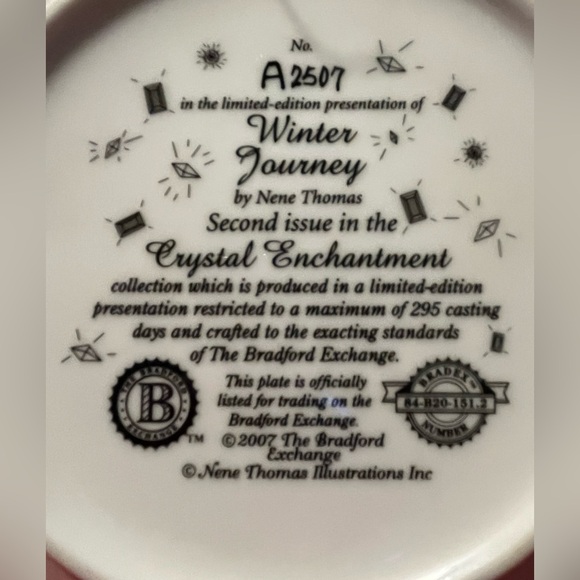🎃Pick 3/75% Off🎃 Limited Edition Crystal Enchantments Winter Journey Plate - Picture 7 of 8